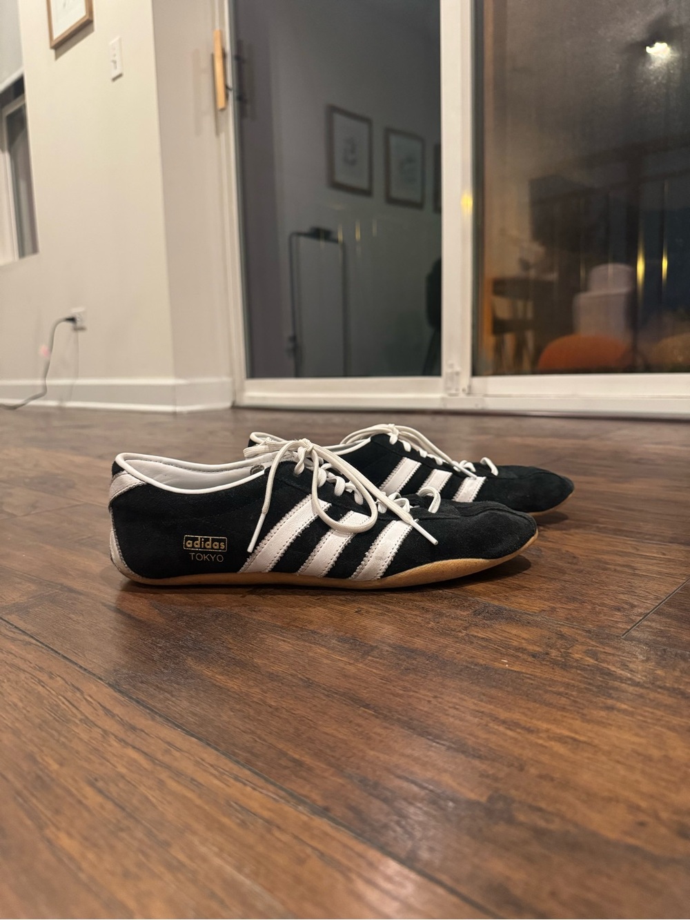 Adidas Tokyo Women’s Black and White Suede Sneakers Size 11